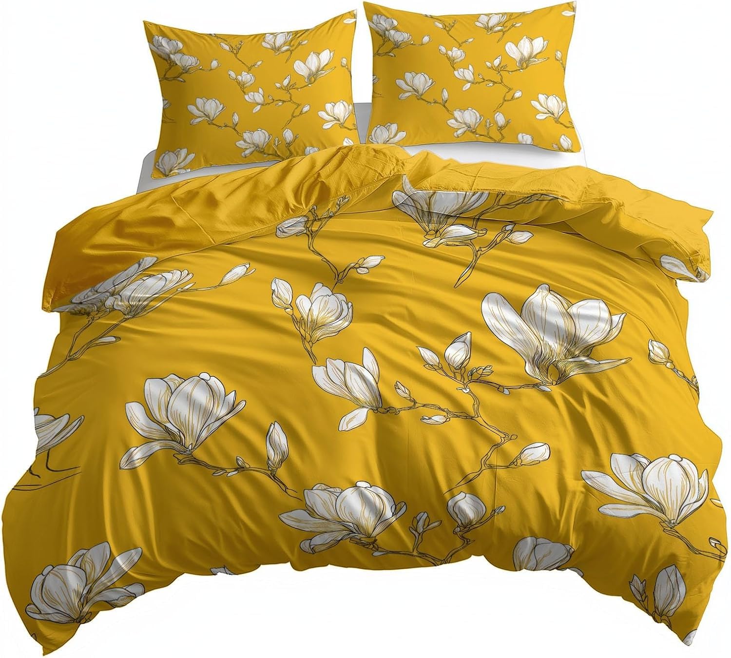 Parure de lit 2 personnes magnolia 240x220 cm avec ses 2 taies