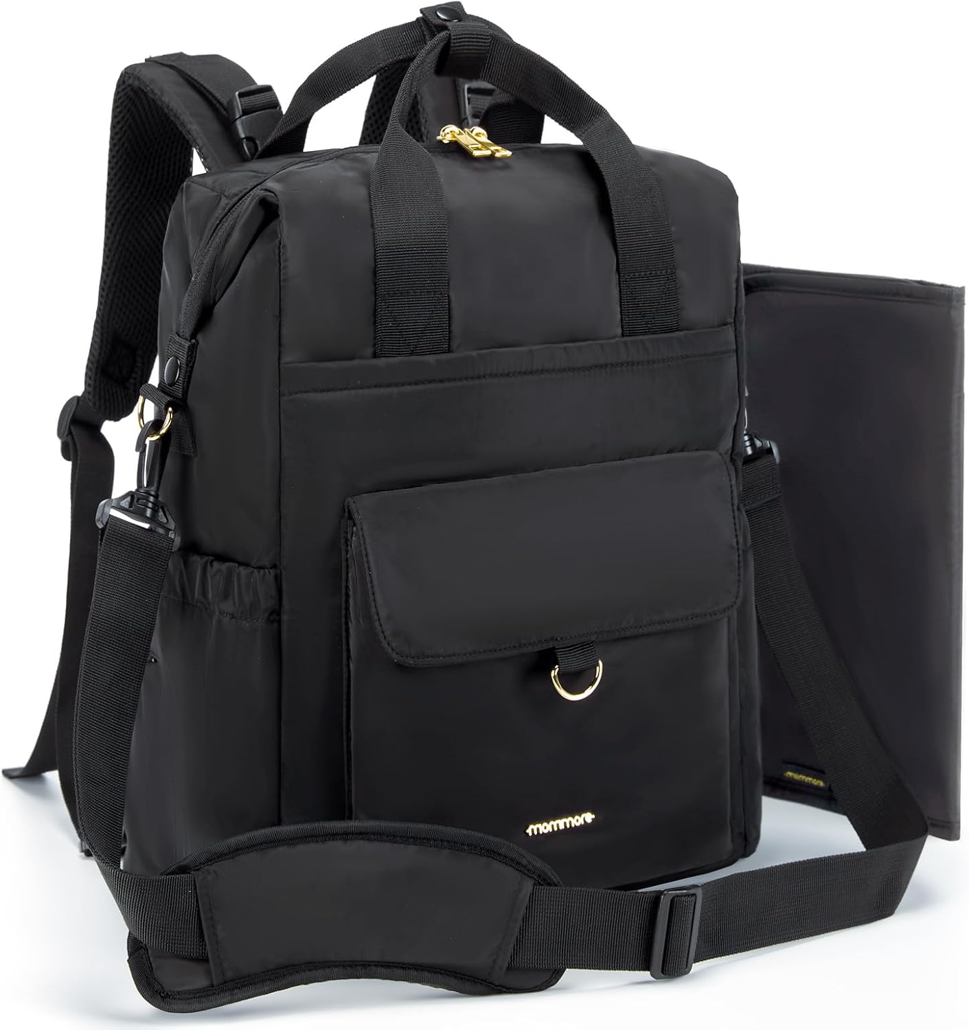 mommore Diaper Bag Backpack, Large Baby Bag for Girl Boy Convertible Diaper Bag Tote with Changing Pad, Insulated Pockets, Stroller Buckles, Travel Diaper Bag with Removable Shoulder Strap