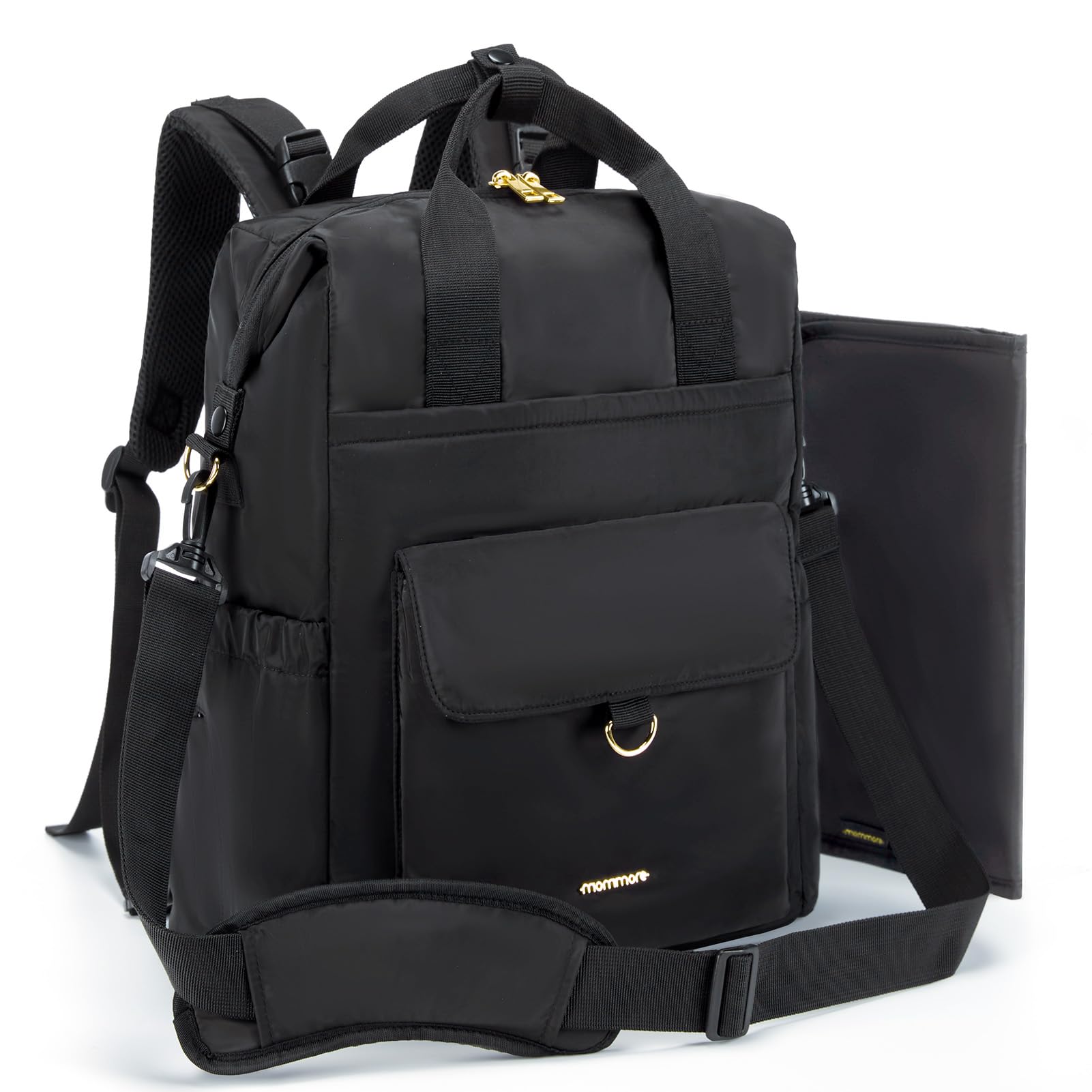 mommore Diaper Bag Backpack, Large Baby Bag for Girl Boy Convertible Diaper Bag Tote with Changing Pad, Insulated Pockets, Stroller Buckles, Travel