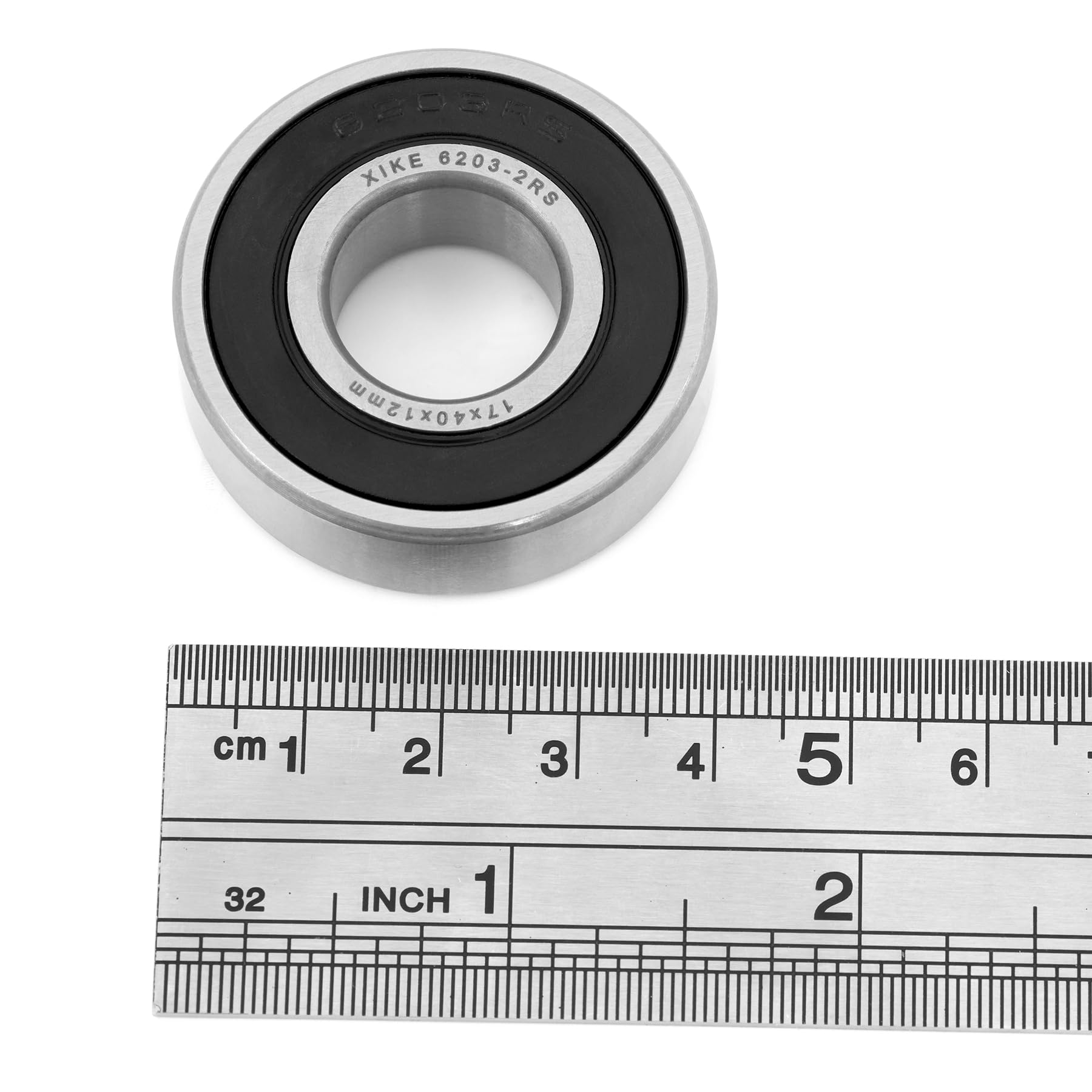 XiKe 4 sztuka 6203-2RS łożysko kulkowe 17x40x12mm, wustronne uszczelnienie gumowe i stal chromowa, 6203RS uszczelnione łożysko kulkowe zwykłe