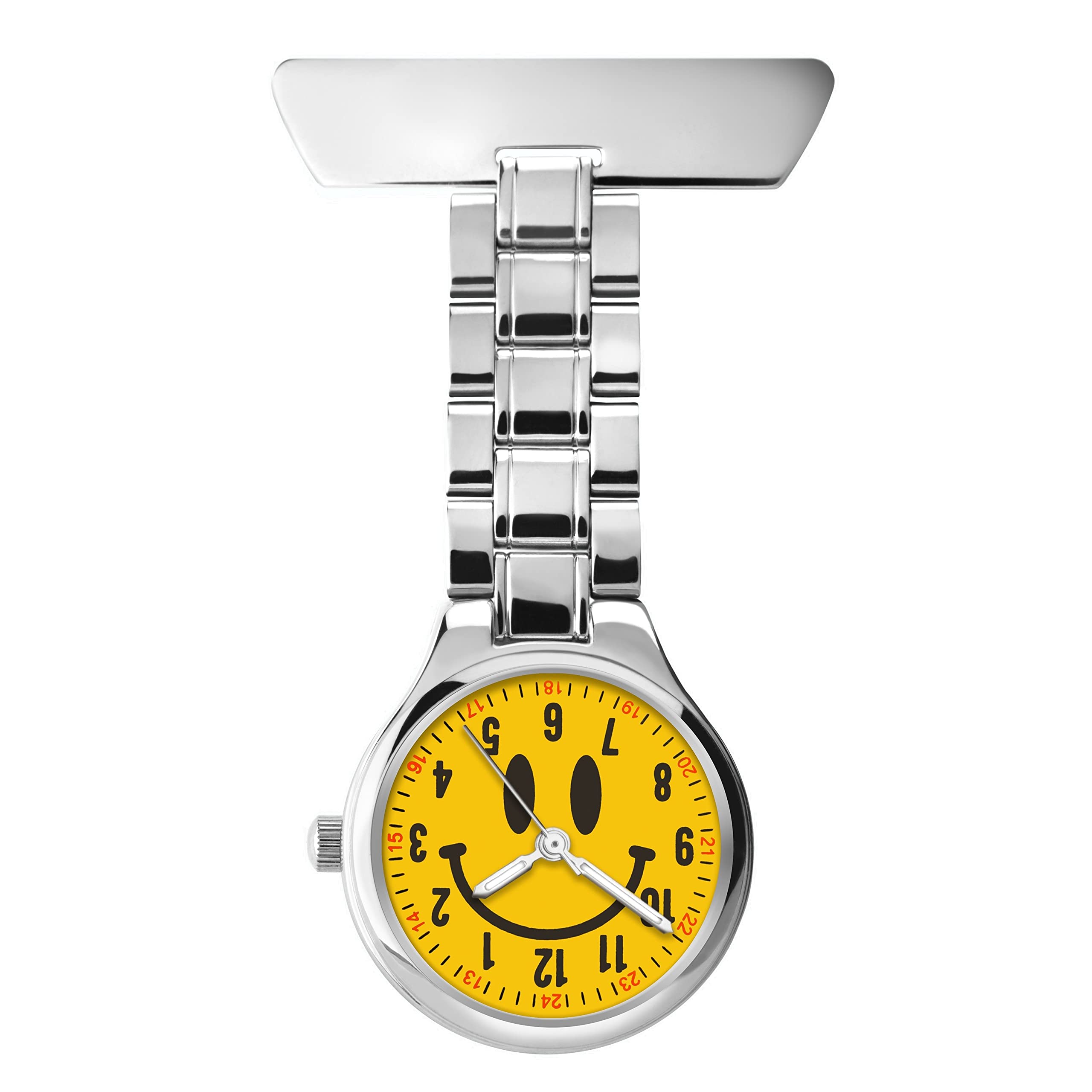 Sekonda Unisex Silver/Yellow Smiley Face Fob Watch