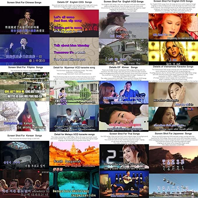 Miniatura 8 de TSRV-5TB-19 HDD Máquina de karaoke con pantalla táctil Canciones chinas (mandarín, cantonés), reproductor de canciones en inglés, descarga en la