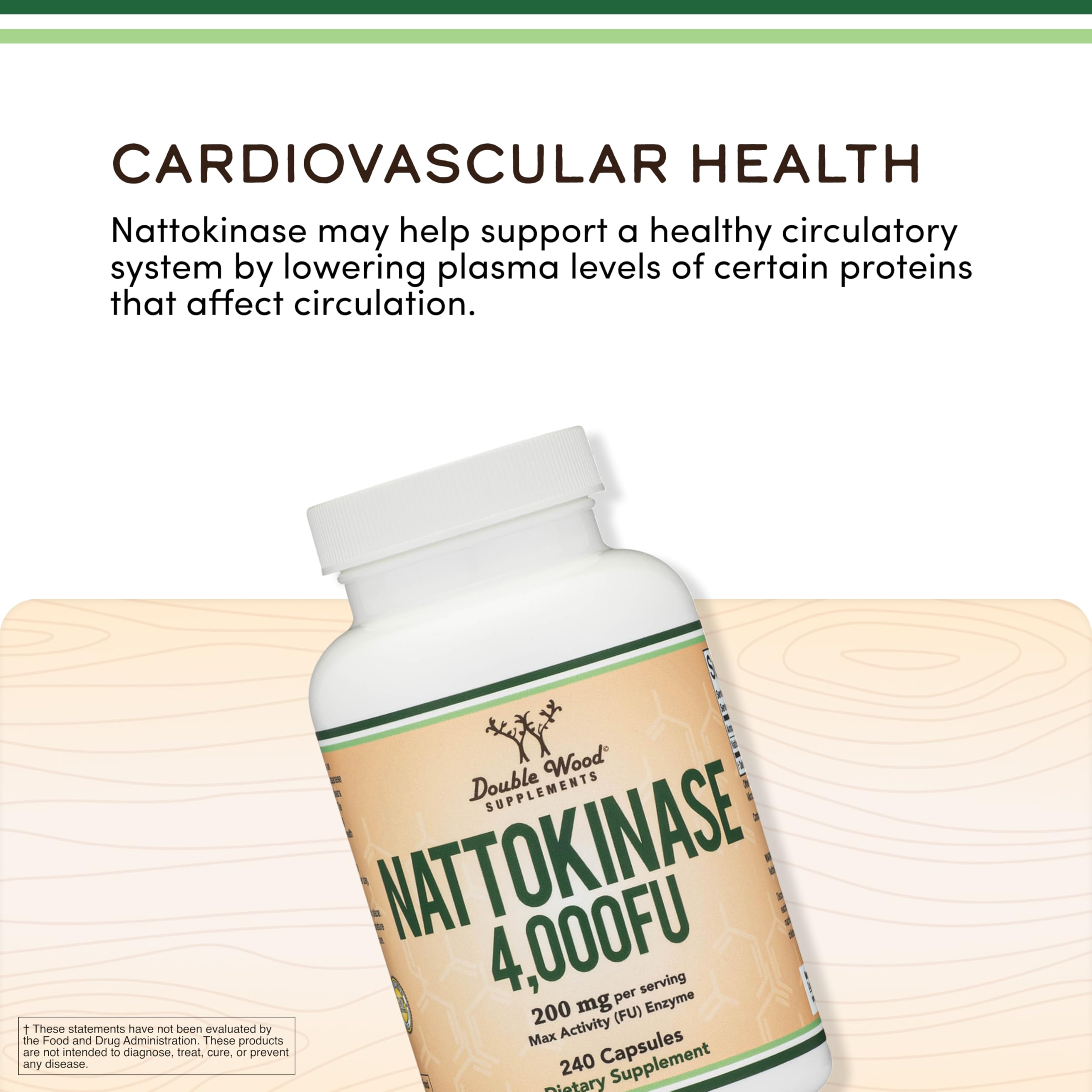 Nattokinase Supplement, 4,000 FU per Serving, 240 Capsules — Amazon image 4