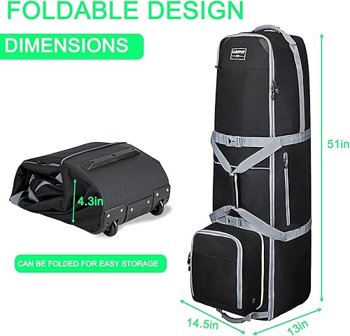 Miniatura 3 de LARIPOP Bolsa de viaje de golf material Oxford de poliéster duradero 600D resistente, bolsa de viaje de aire con ruedas con compartimento