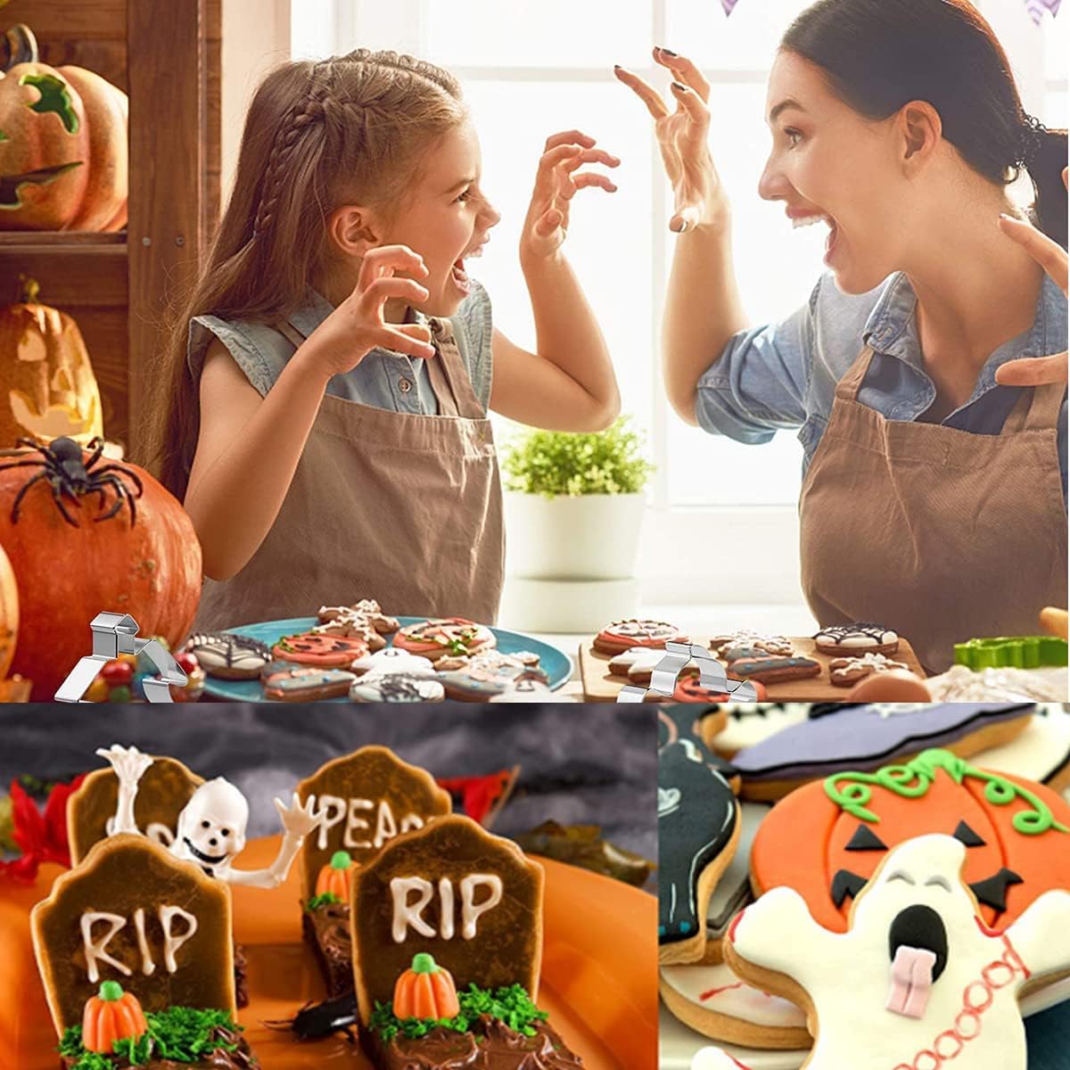 Cortadores Halloween Juego De Cortadores De Galletas De Halloween, Calabaza  Fondant Rojo, image size:1200x1200