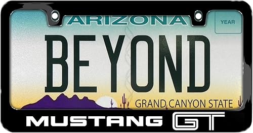 Miniatura 2 de Marco de matrícula de metal negro hecho para Ford Mustang GT