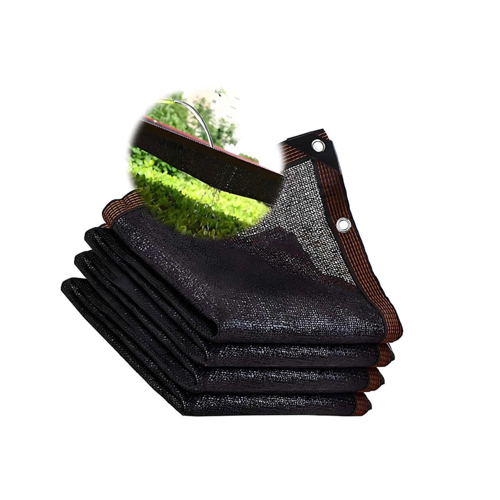 Voile d'ombrage extérieur noir résistant aux UV avec œillets de fixation