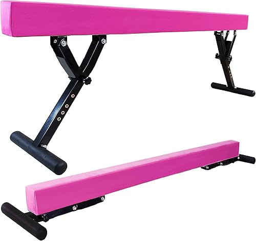 Miniatura 42 de Viga de equilibrio ajustable para niños, haz de gimnasia de 8 pies de todos los niveles de gimnasia, vigas de piso alto y bajo, altura ajustable