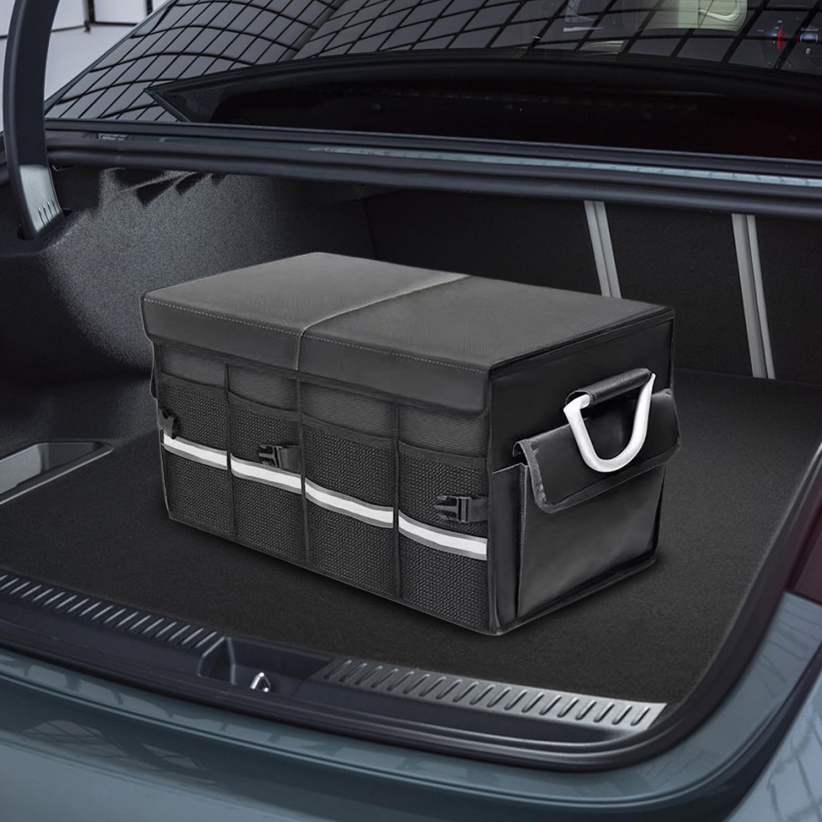 Organizer Bagażnika Pudełko Wielokomorowe Na Organizację Bagażu | Samochodowy Pojemnik Na Zakupy Akcesoria pojazdowe, SUV, , ciężarówka, niezbędnik podróży,