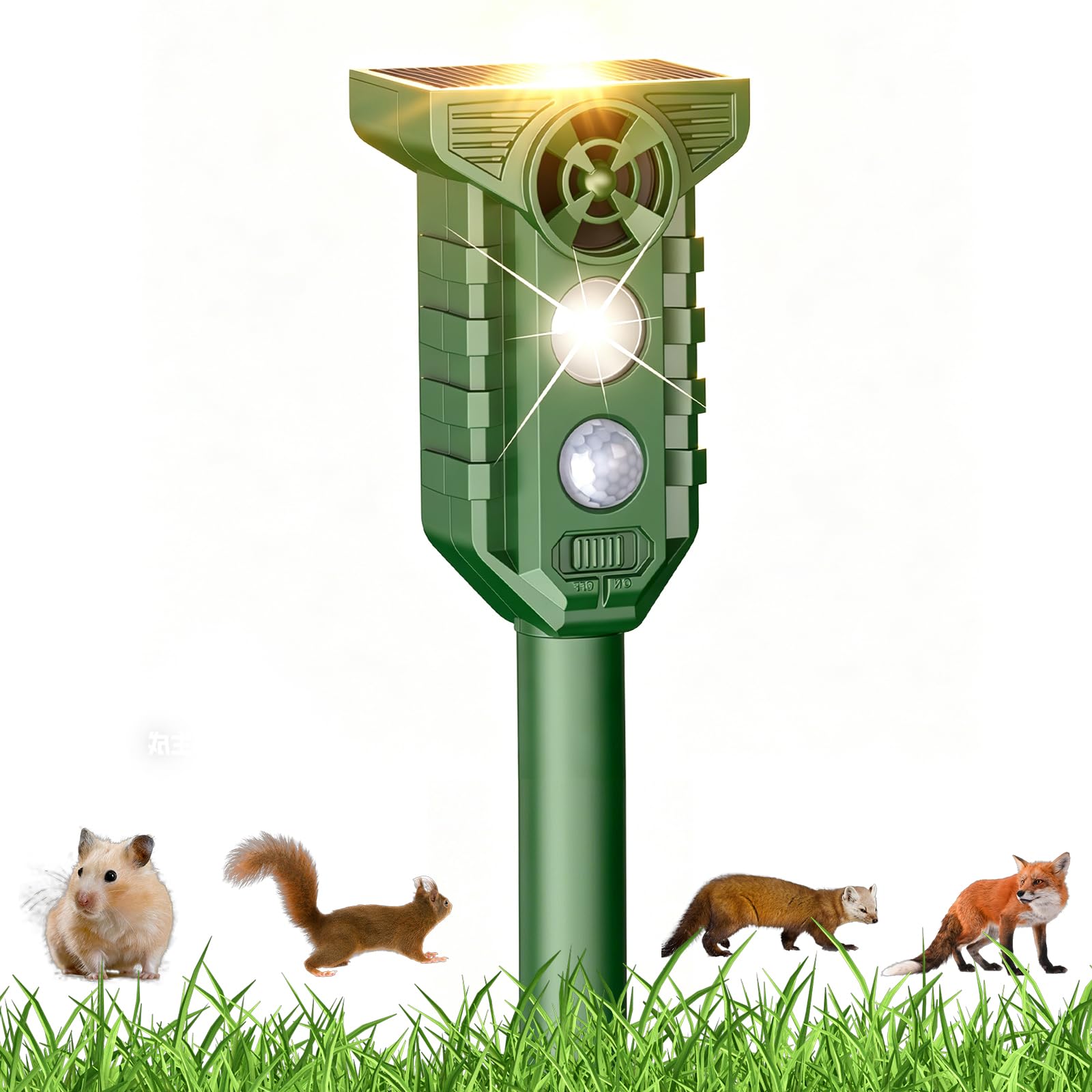 Repellente per Gatti, Ultrasuoni Solare Repeller con blitzlicht | IP65 Impermeabile, Bewegungssensorund Dissuasori per Piccioni, Gatti, Uccelli, Cani, Topi, Volpi, Spaventapore da giardino