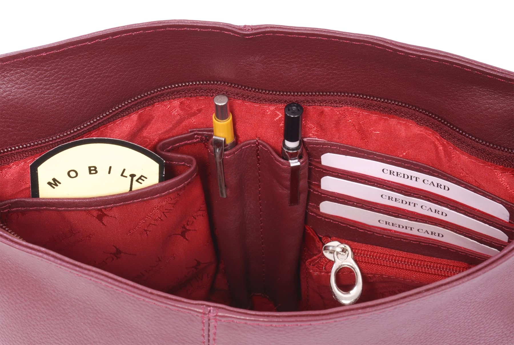 Catwalk Collection Handbags - Bandolera Mediano de Piel y Serraje - Bolso Cruzado de Mujer - Bolso de Diario Formato A5 - Charlotte