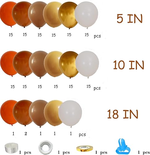 Miniatura 2 de Kit de guirnalda de globos de agradecimiento de 192 piezas para decoraciones de fiesta de otoño, globos naranja blanquecino, mostaza, amarillo,