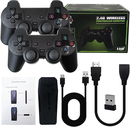 M8 - Consola de juegos retro 64G inalámbrica Game Stick Consola de TV con más de 20000 juegos integrados, salida HDMI 4K, Plug and Play, 9