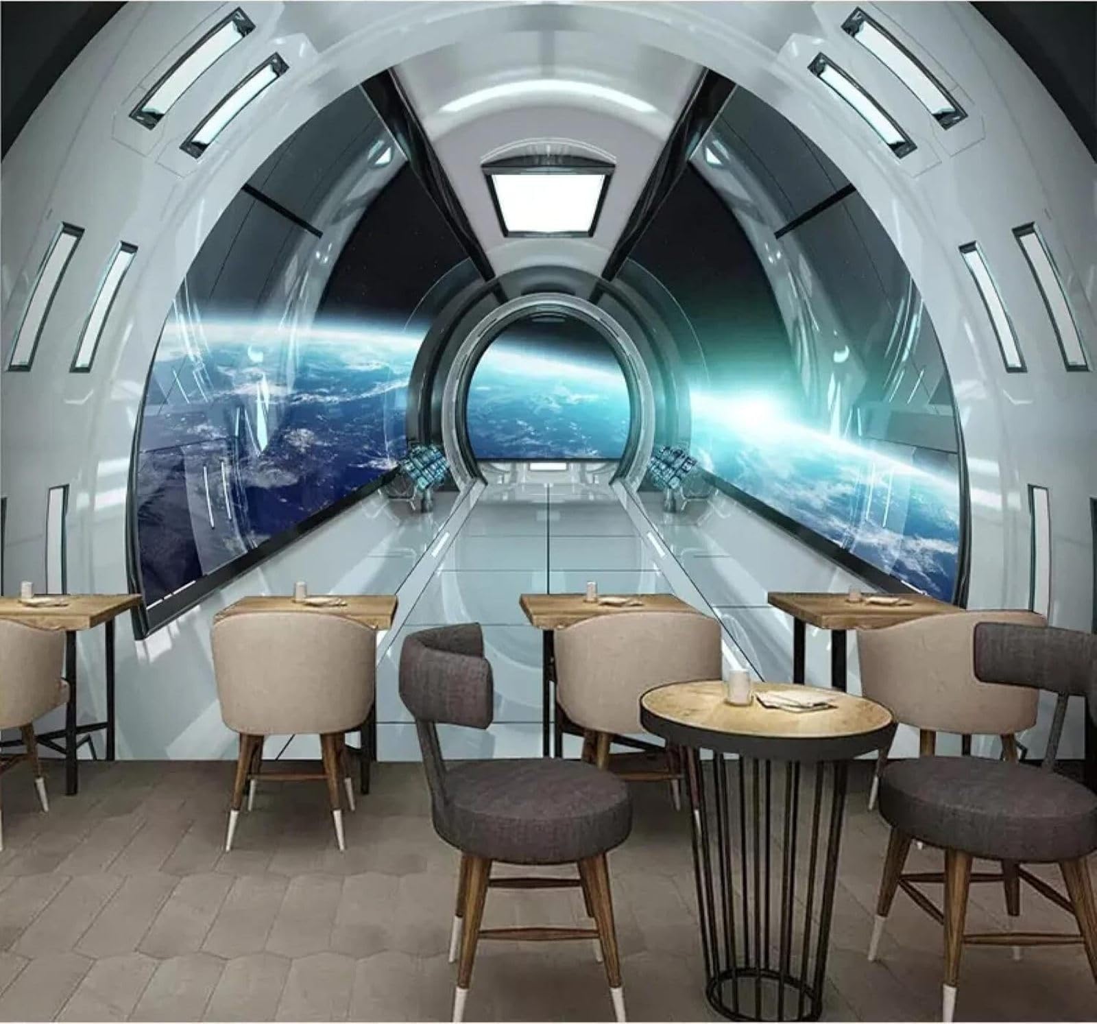 XLMING Three Dimensional Starry Sky Universe Space Capsule Science Museum 3D Wallpaper Luxury Home Dining Decor Paste Sofa Living Room The Wall for Bedroom Mural-430cm×300cm