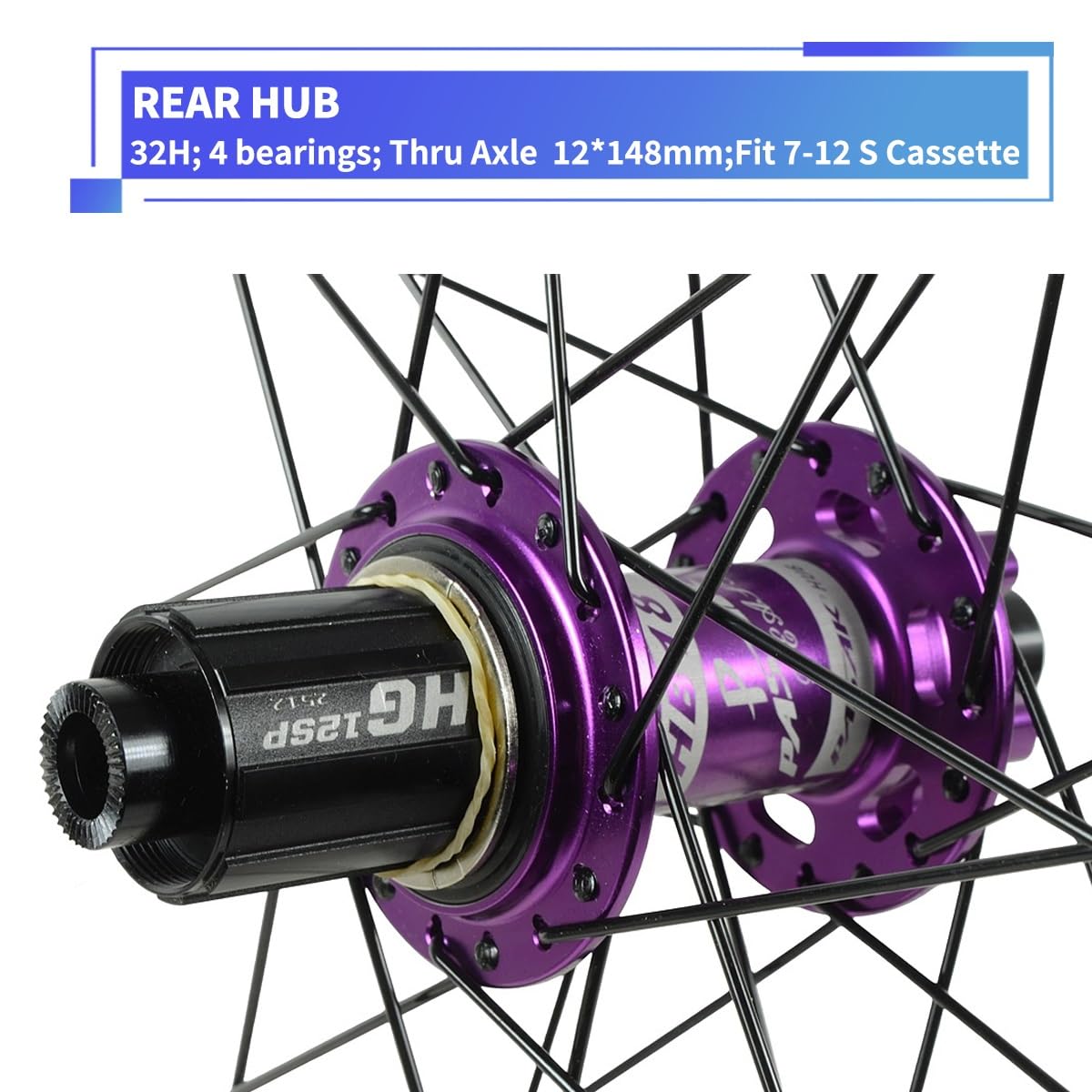 26" 27.5" 29" Ruote Per Mountain Bike Perno Passante 15 * 110/12 * 148mm Ruote Anteriori E Posteriori MTB Freno A Disco 32H Cerchione In Alluminio 7-12 Cassetta Velocità