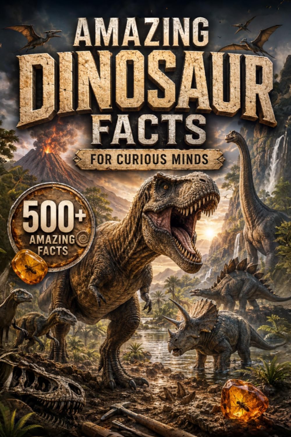 Amazing Dinosaur Facts for Curious Minds: 500 Incredible Dinosaur Facts About Fossils, Prehistoric Life, Evolution, Feathered Dinosaurs, Ancient ... Discoveries (Amazing Facts for Curious Minds)