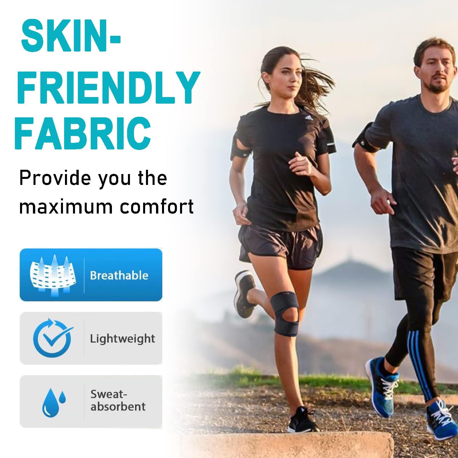 HUEGLO Genouillère avec stabilisateurs latéraux, pour la douleur au genou déchirure du ménisque MCL ACL Récupération des blessures arthritiques Genouillère réglable pour hommes et femmes (XXL)