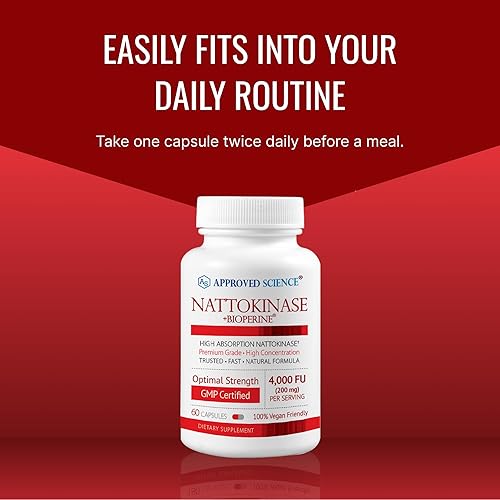 Miniatura 5 de Approved Science Nattokinase - 4,000 FU - 200 mg - Libre de vitamina K2 - Contiene BioPerine - Suministro de un mes - Vegano, sin OMG - 60 cápsulas