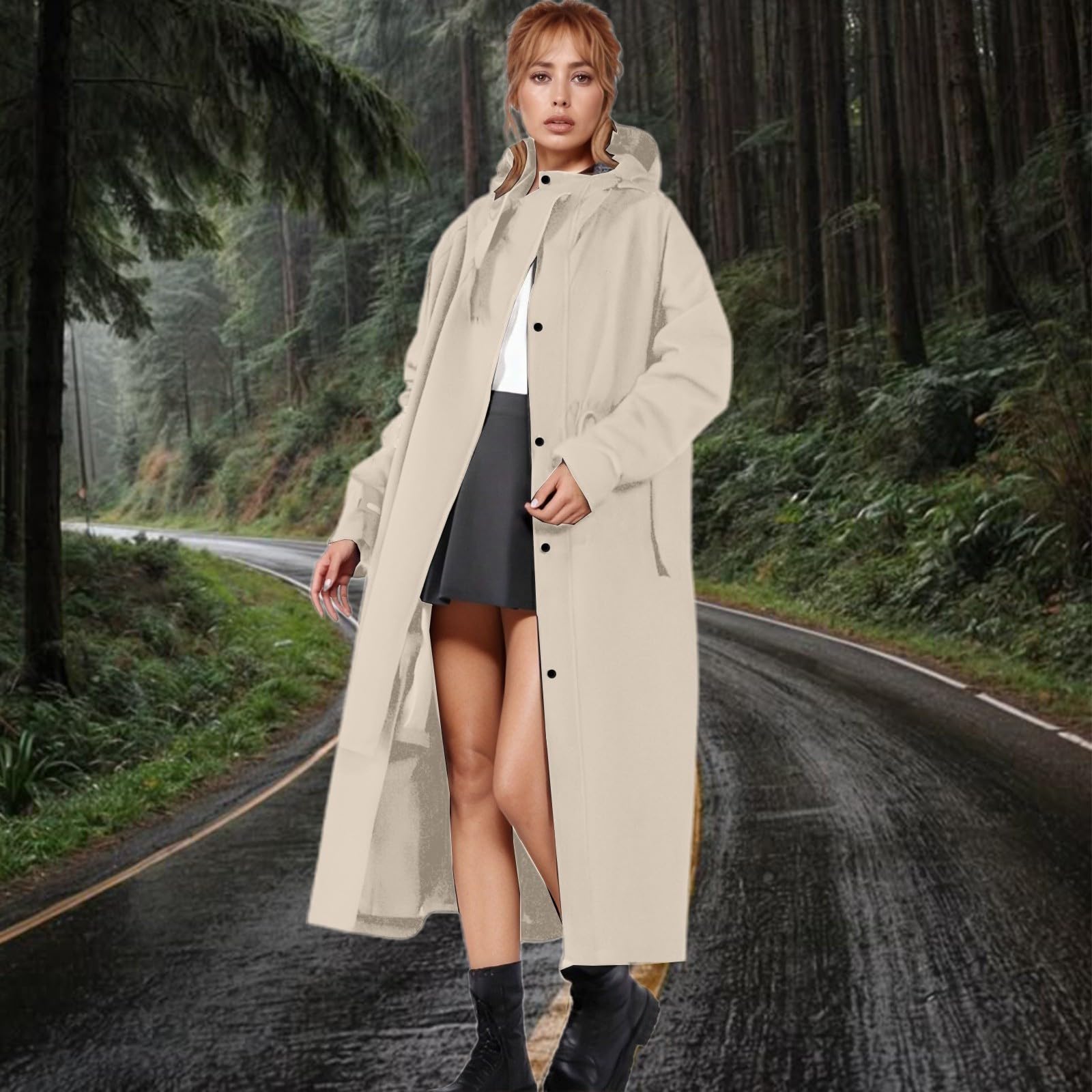 Regenjacke Damen Wetterfester Fahrrad Poncho Mehrzweck Regenjacke Outdoor Mit Kapuze Atmungsaktive 3in1 Regencape Regenjacke Wasserdicht Für Wandern Radfahren