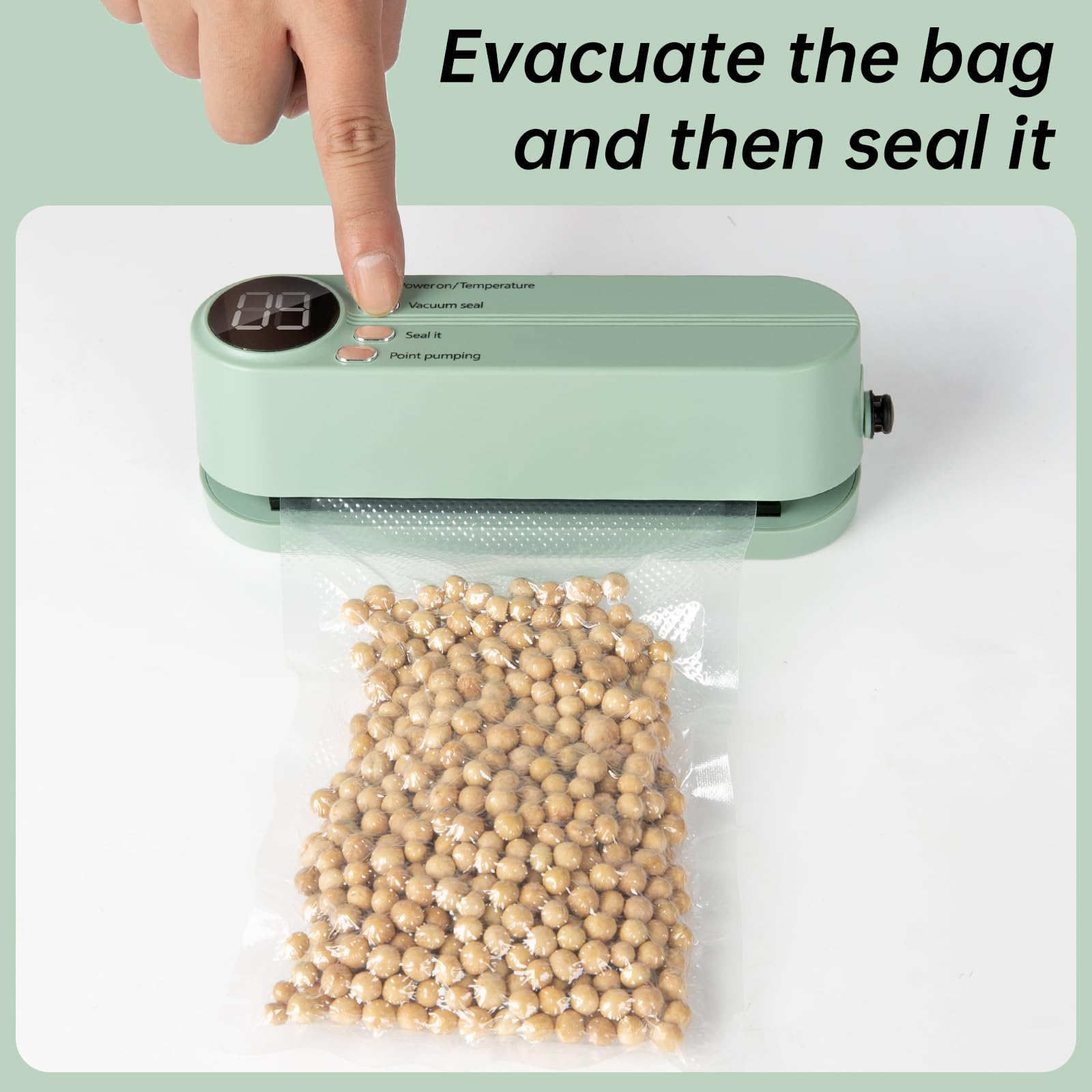 Mini sigillatrice sottovuoto 3 in 1 per alimenti, sigillatrice ricaricabile senza fili con 5 sacchetti, conservazione degli alimenti secchi/umidi, saldatura a caldo per patatine, pompa di