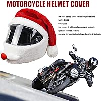 Vista 4 de Cubierta de casco de motocicleta de Papá Noel de Navidad, accesorios de decoración para montar en Navidad, Santa motocicleta, cubierta de casco