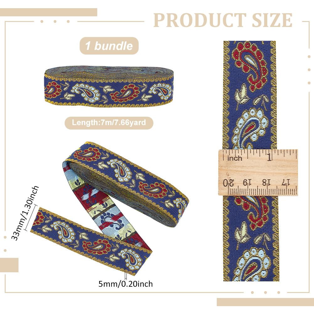 FINGERINSPIRE Nastro Jacquard Da 5.5 iarda Nastro Da Ricamo Floreale