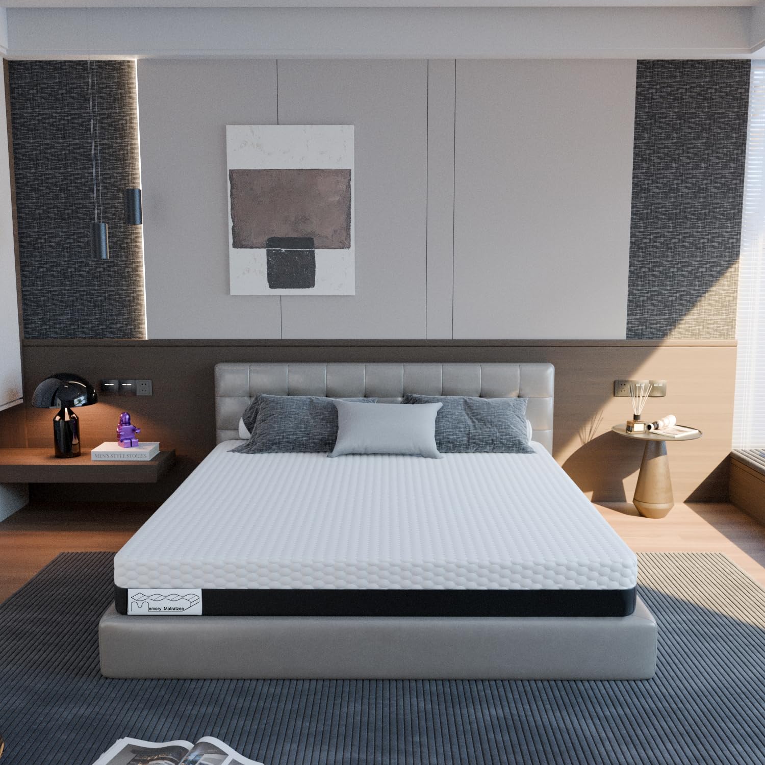 Materasso 180x200 cm in schiuma fredda, altezza 20 cm, rigidità H3, 7 zone di supporto per il corpo, sfoderabile, perfetto per camere da letto familiari (180x200x20cm)