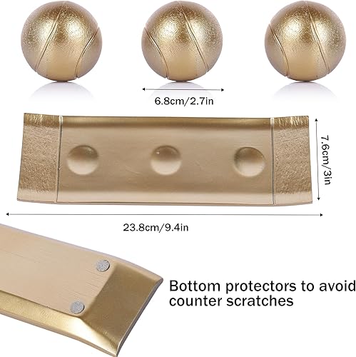 Miniatura 2 de LCCCK Juego de bandeja decorativa con bolas, soporte de TV de orbes decorativos dorados, centro de mesa de café, elegantes bolas decorativas para