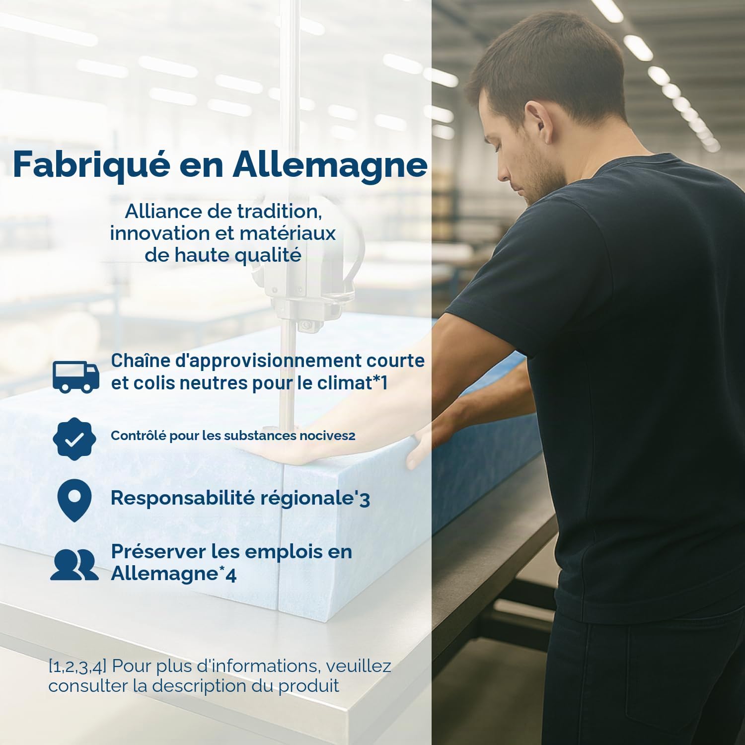 Surmatelas Mémoire de Forme 140x190 Moelleux 8 cm - Epais en Mousse de Gel - Housse Respirante - 7 Zones pour Un Sommeil Confortable