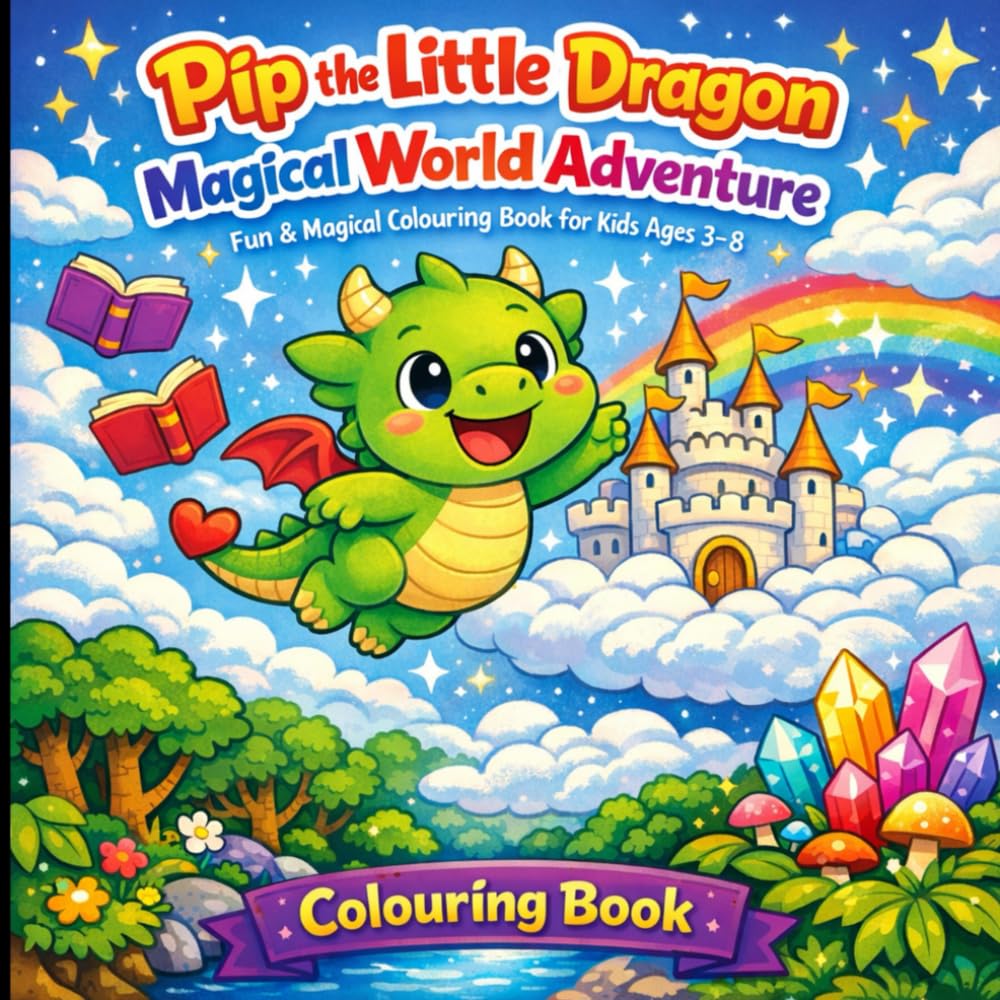 Pip the Little Dragon: Magical World Adventure: Fun & Magical Colouring Book for Kids Ages 3–8