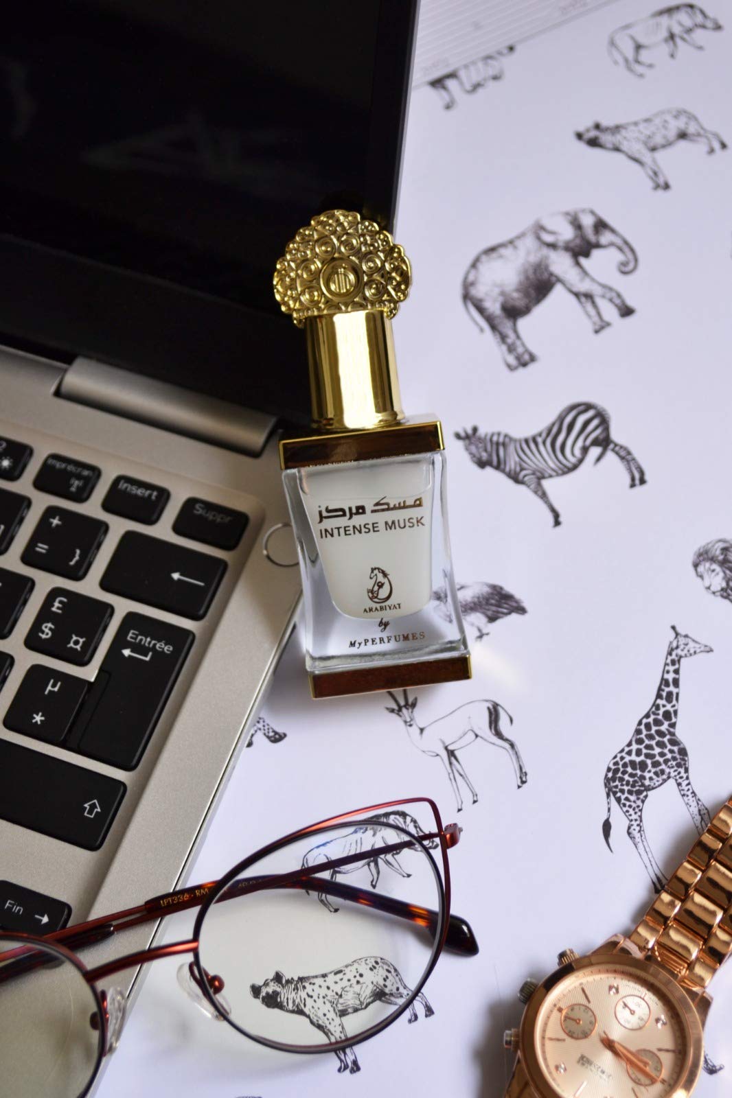 Perfume INTENSE MUSK 12 ml Almizcle blanco TAHARA Attar árabe Oriental Halal para hombre y mujer, 100% aceite sin alcohol de larga duración, Notas: violeta, rosa cedro, ámbar