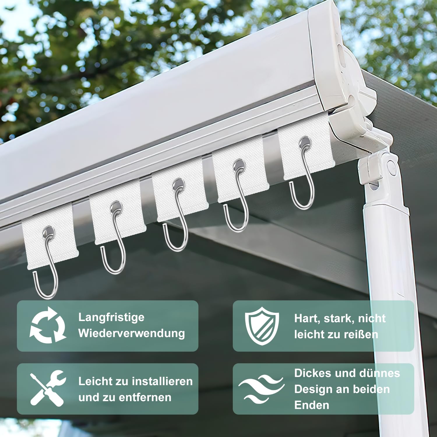 10 Ganci Per Tende Da Sole Camper - Occhielli Per Guide 5-8mm, Leggeri E Compatti Per Viaggi - Foto 2