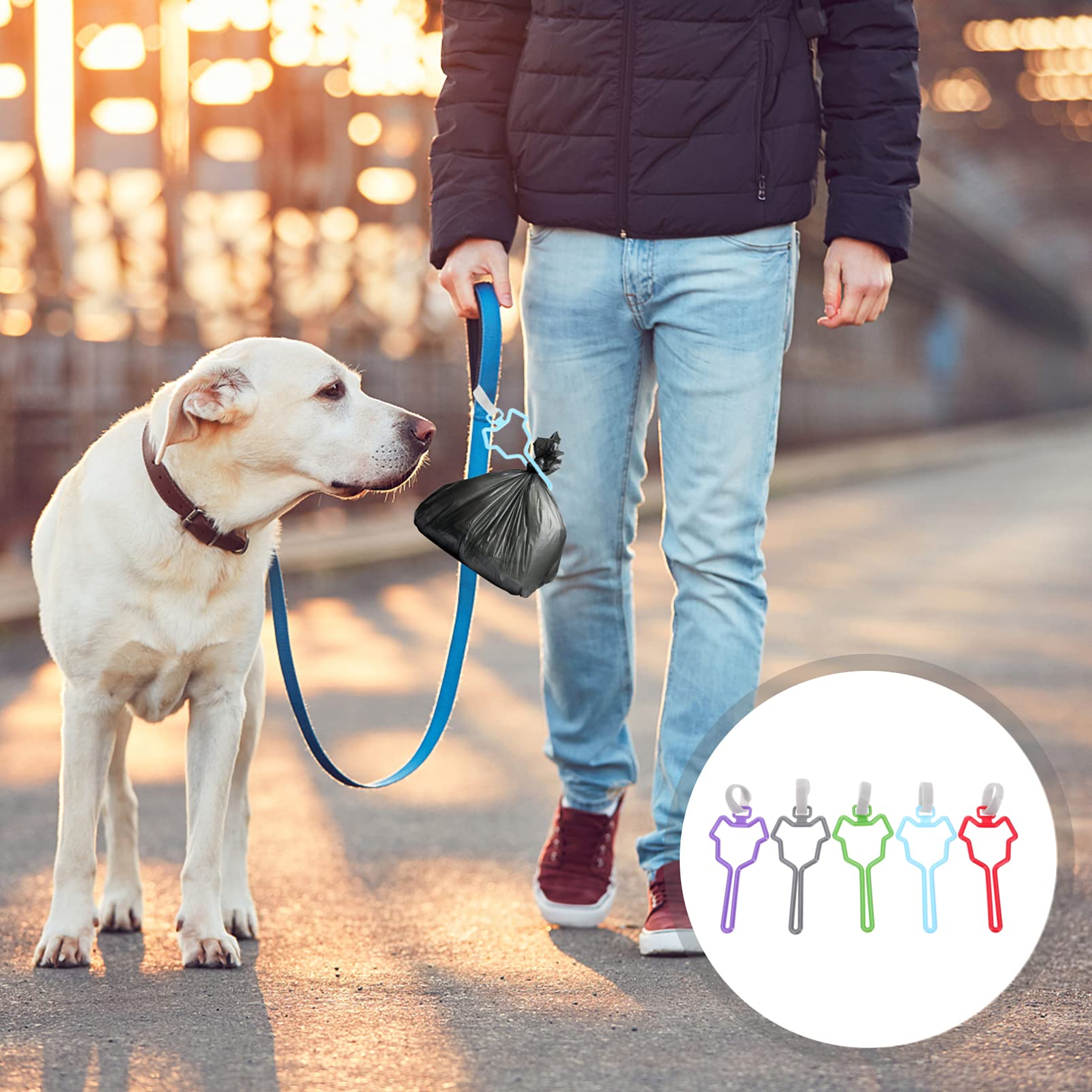 5pièces Distributeur De à Déjections Canines Clip De Fixation Pratique Pour Laisse à Et Poussette Accessoire De Promenade Main Pour Chiens