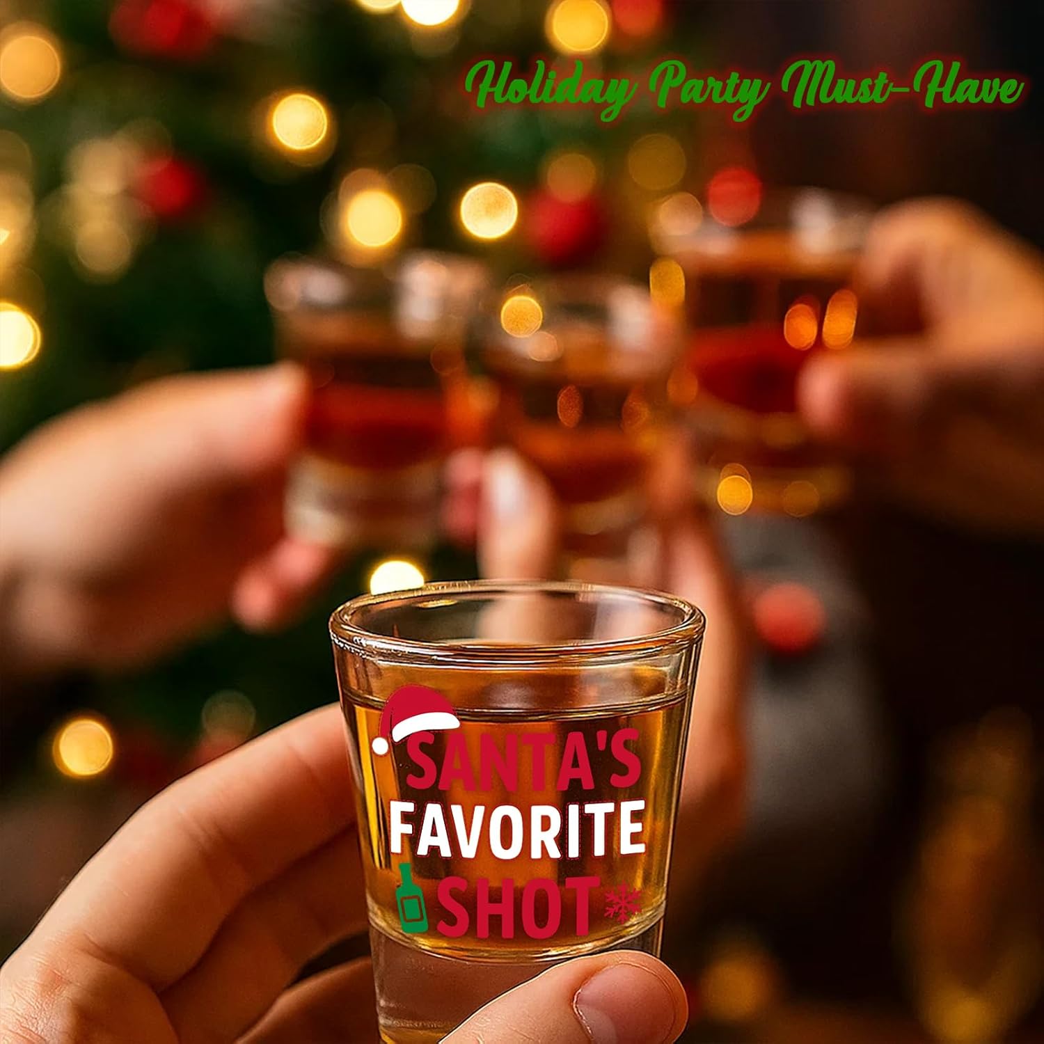 Christmas Shot Glass – “Santa’s Favorite Shot” Novelty Holiday Shot Glass – Funny Santa ShotGlass – Mini Liquor Glass 1.75oz – Perfect Stocking Stuffer or Secret Santa Present - Image 6