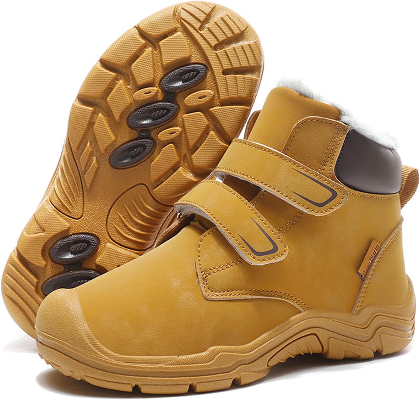 FLIOZY Kids Snow Boots Boys Girls Winter Warm Lined Hiking Walking Boots Outdoor Non-Slip Trekking Shoes Ankle Boots