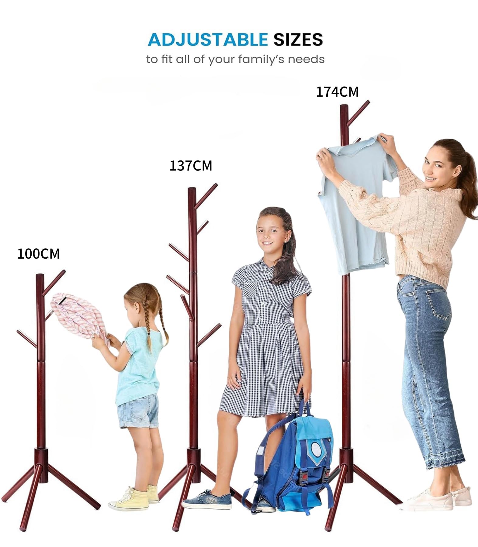 MEILEWLE Coat Stand, Coat Rack Freestanding, Coat Tree - Image 4