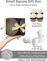 Vista 3 de Shallive 12 cajas negras pequeñas de 6 x 6 x 4 pulgadas, cajas de regalo pequeñas con tapas y cinta, caja de regalo para padrinos de boda, caja