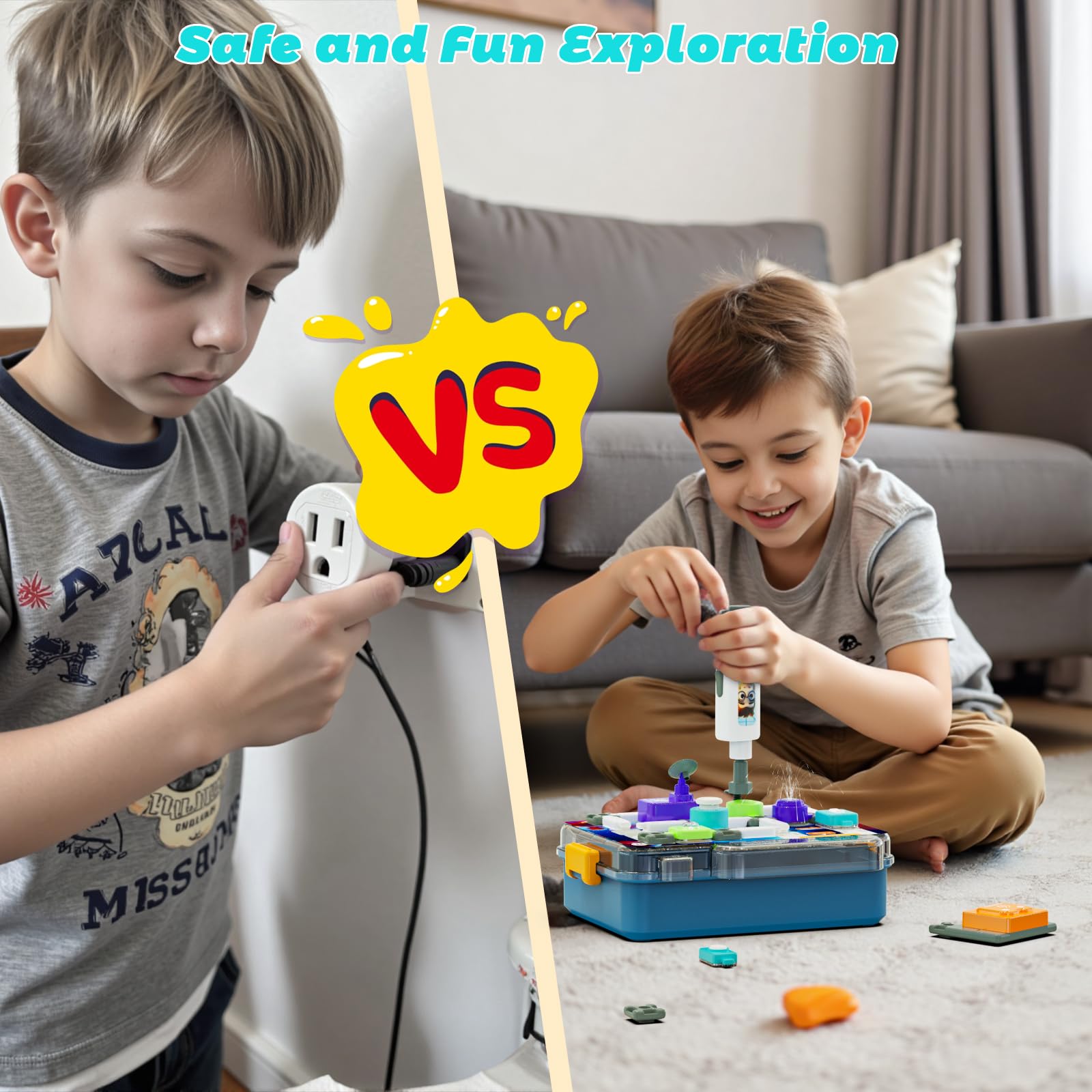 Kits de ciencia para niños de 5 a 7 8 a 12 años, juguetes educativos STEM de aprendizaje con 58 piezas de circuito, más de 520 proyectos, juguete sensorial de viaje para niños y niñas, regalos de 4