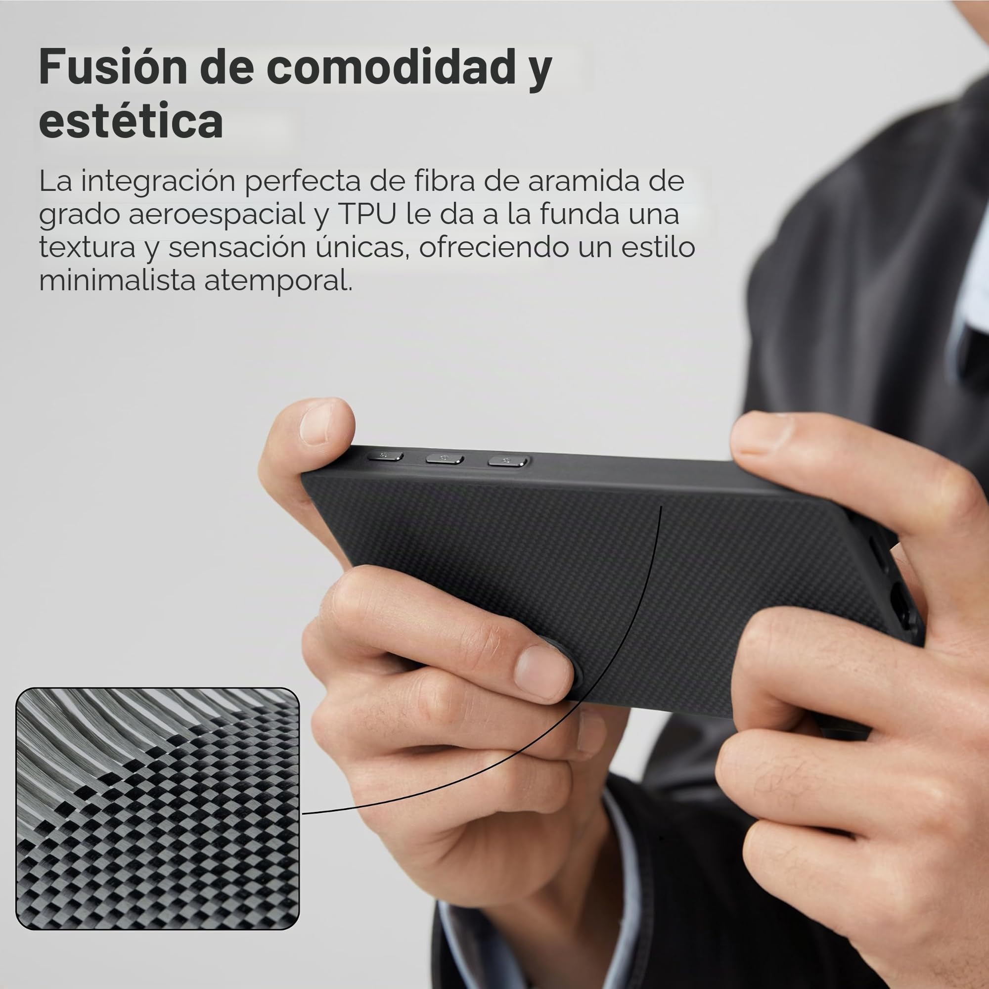 pitaka Funda para Samsung Galaxy S25 Ultra, 6.9 pulgadas, compatible con MagSafe, funda protectora S25 Ultra, hecha de fibra de aramida 1500D [PinButton] negro/gris