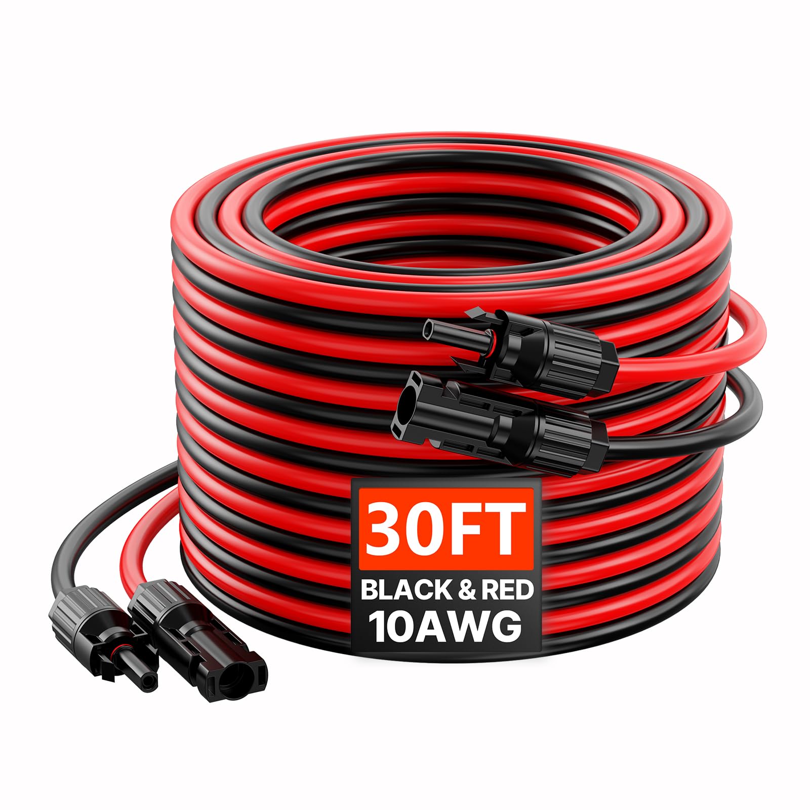 VEVOR Solar Panel Extension Cable, 30ft 10AWG with Female and Male Connectors DC 1500V Waterproof IP67 for Solar Panels Home Boats RV Roofs 2 Pack-image-32