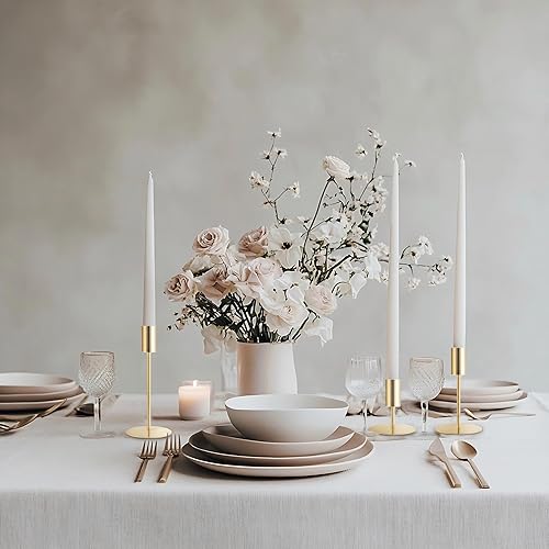 Miniatura 9 de Portavelas cónicos dorados, juego de 6 portavelas cónicos, portavelas cónicos de metal, modernos portavelas decorativos para certerpieces de boda,