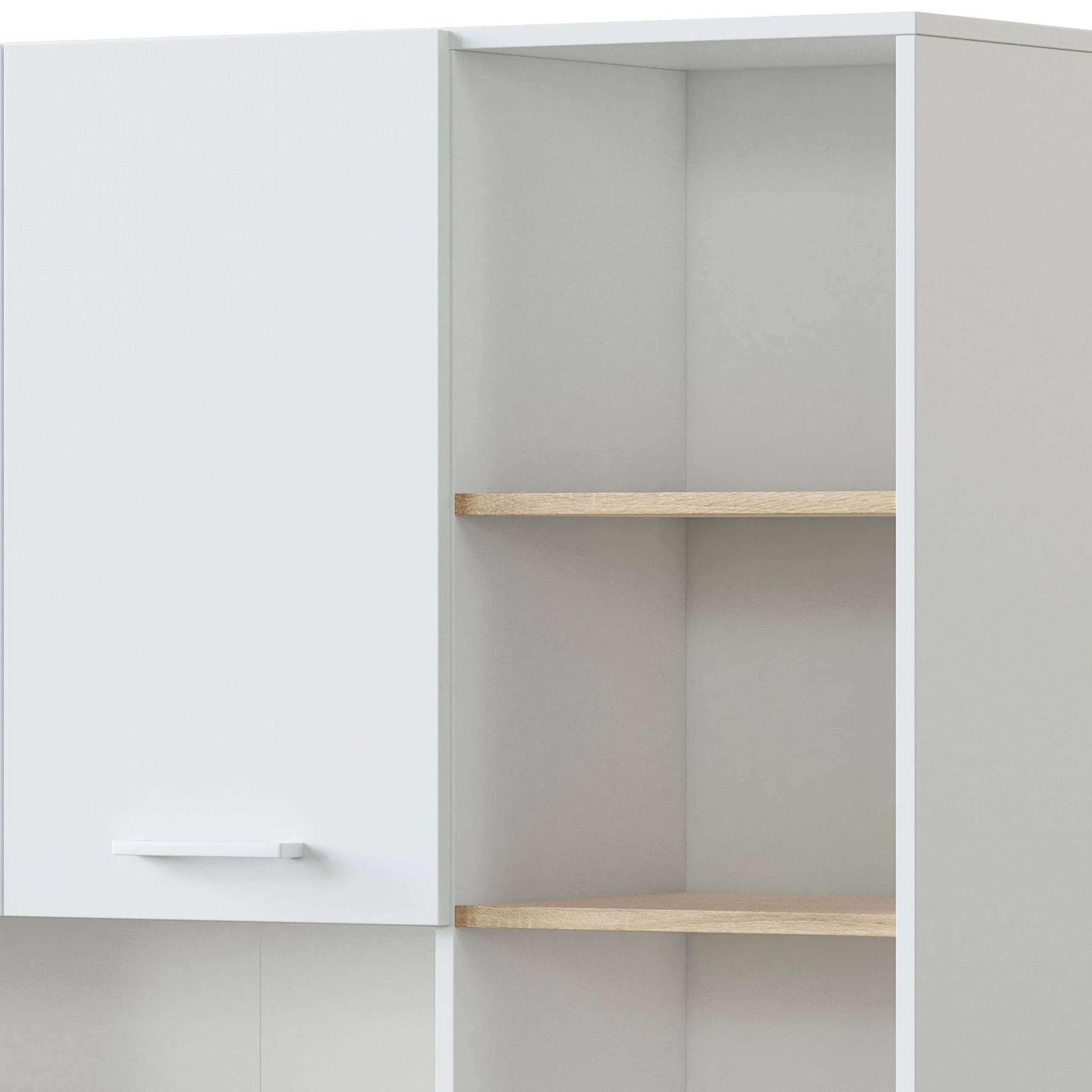 Miroytengo Mueble Auxiliar de Cocina Sweet Estilo Nórdico Color Blanco Artik y Roble Canadian 108x186 cm