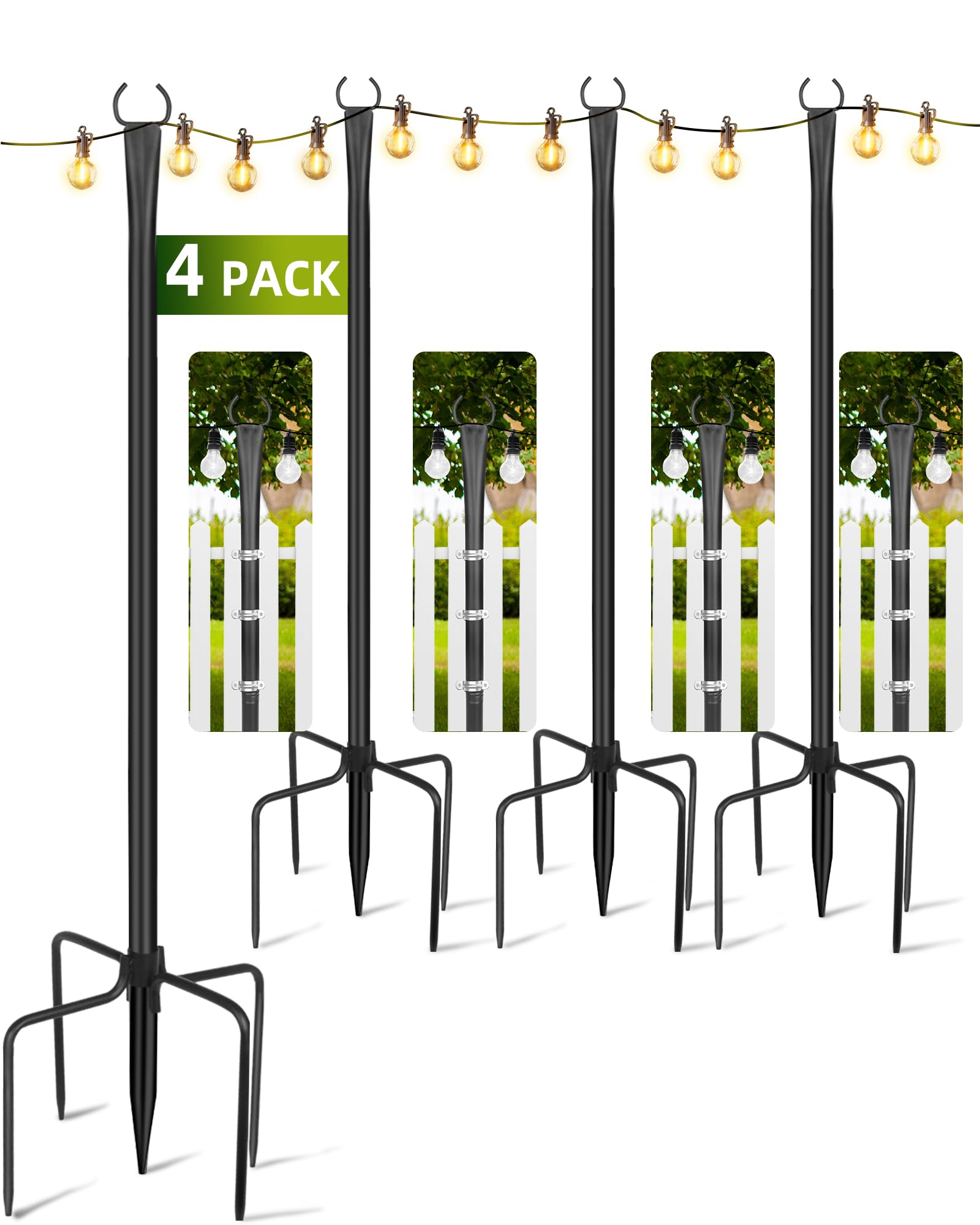 LRYXEG 4 Pack String Light Poles