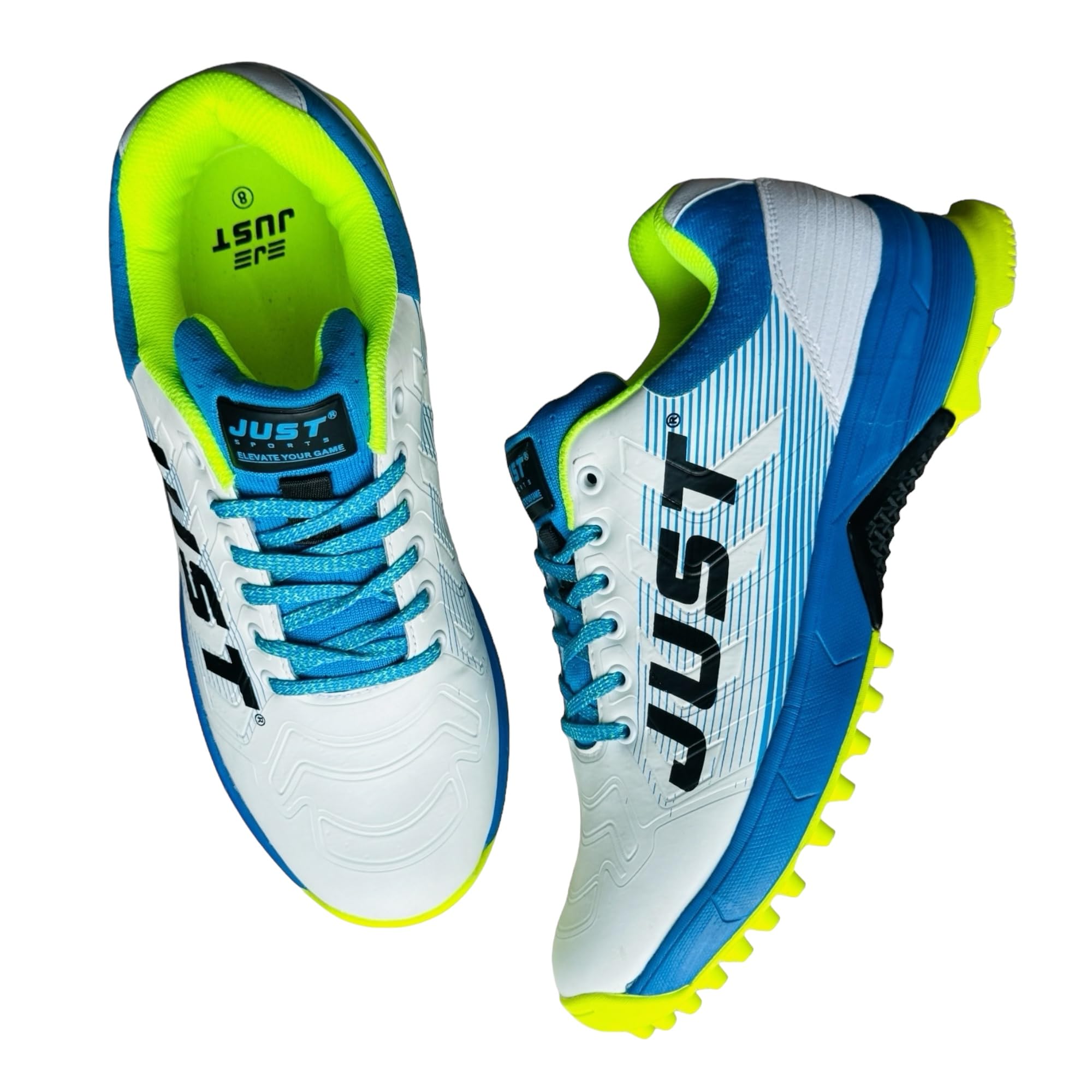 JUST SPORTS JST Bolt Cricket Shoes, Light Weight (Blue/Fluro Green, 8) (B0D6KLMSDM) Amazon Price History, Amazon Price Tracker