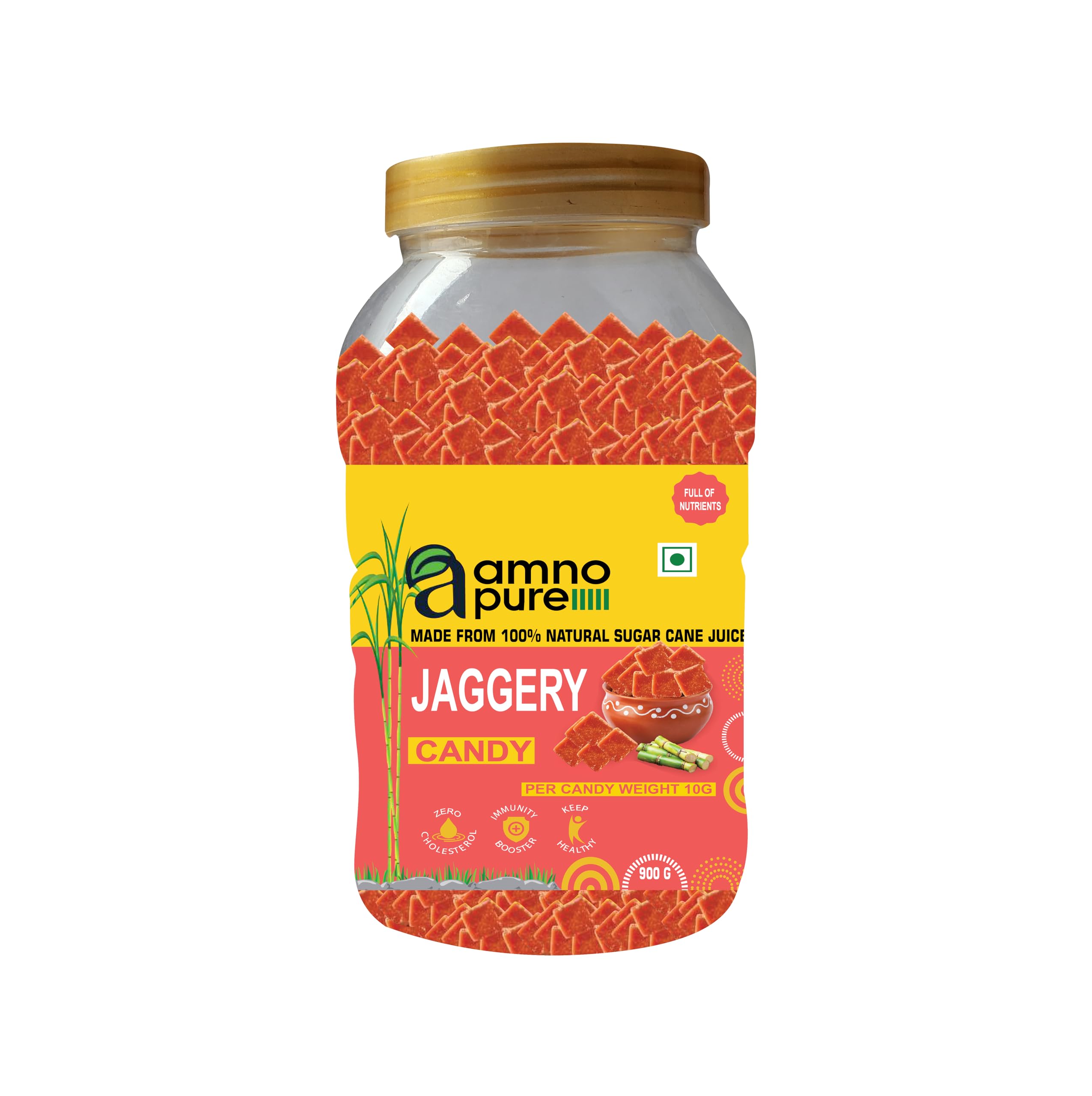 Amno Pure Natural Sugarcane Jaggery Candy 10G | Bheli, Bellam, Sarkkara, Gud, Gur, Cholestrol Free, 100% Natural- 900G Pet Jar (B0CZXRPG54) Amazon Price History, Amazon Price Tracker
