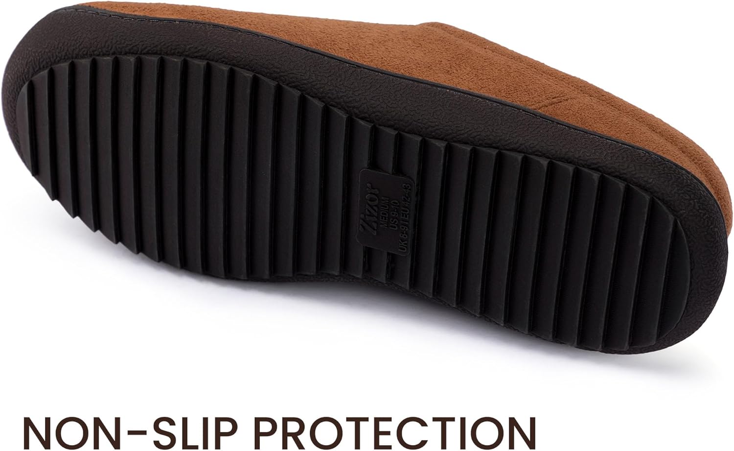 Zizor Men's Slip On Moccasin Slippers, Fleece Lined Bedroom House Shoes for Indoor/Outdoor - Image 5