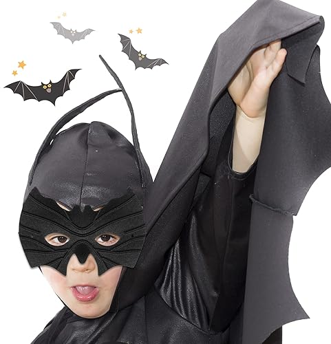 Miniatura 7 de Zhanmai Máscara de murciélago de Halloween, máscara de mascarada, máscara de murciélago negro, accesorios de disfraces de Halloween para niños,