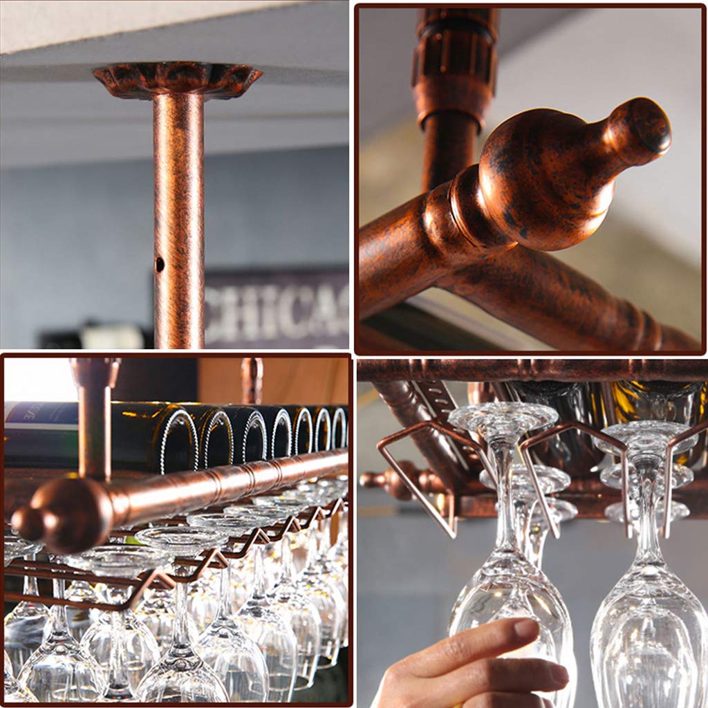 Estante de vino de pared negro con soporte de copa colgante de metal, estante para copas y soporte para botellas de vino, estante de almacenamiento de pared para bañarse bajo la luz del sol.