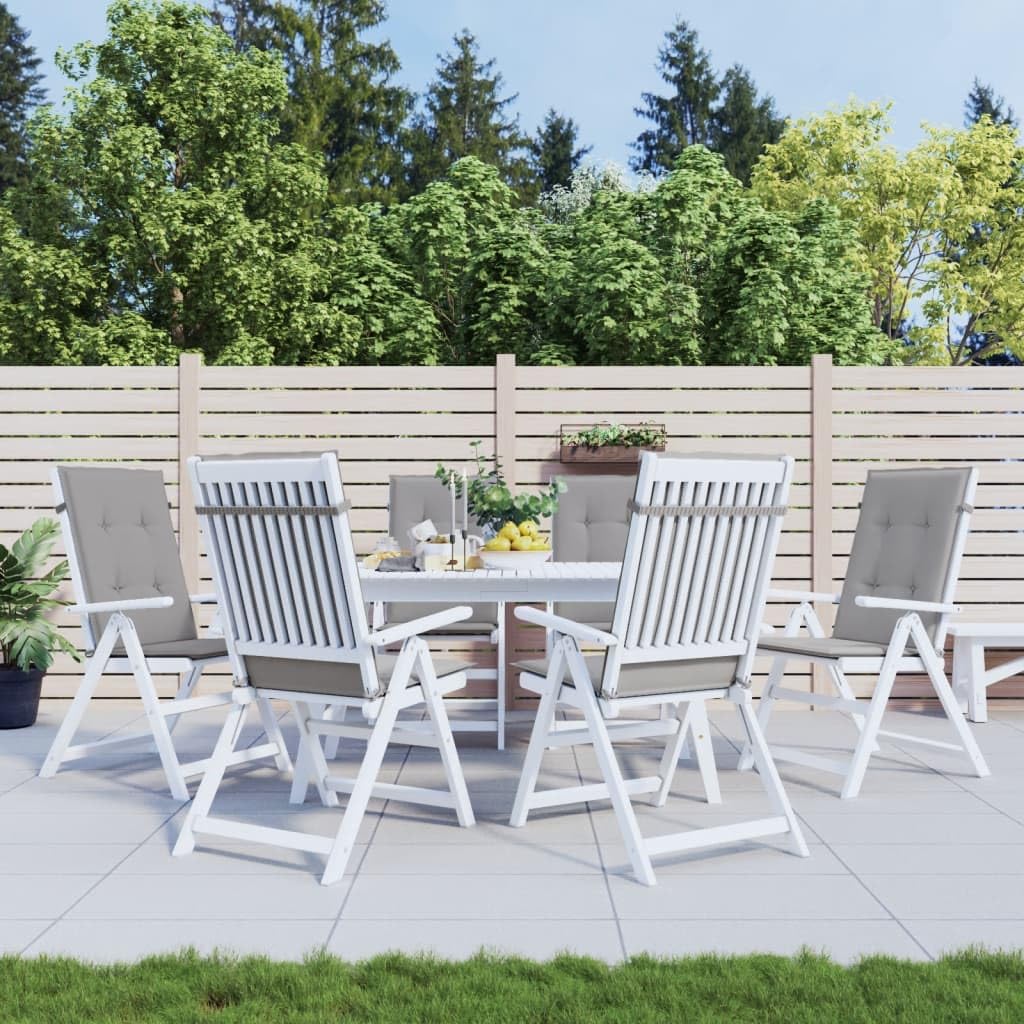 vidaXL 6x Cuscini per Sedie da Giardino Eleganti Morbidi Resistenti Arredi per Esterni Tessili Decorativi Grigi 120x50x3 cm in Tessuto Oxford