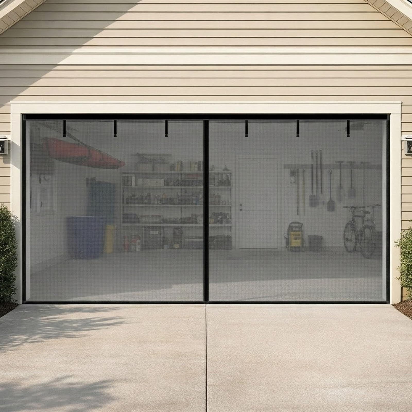 Moustiquaire porte garage magnétique sans perçage rideau anti mouche